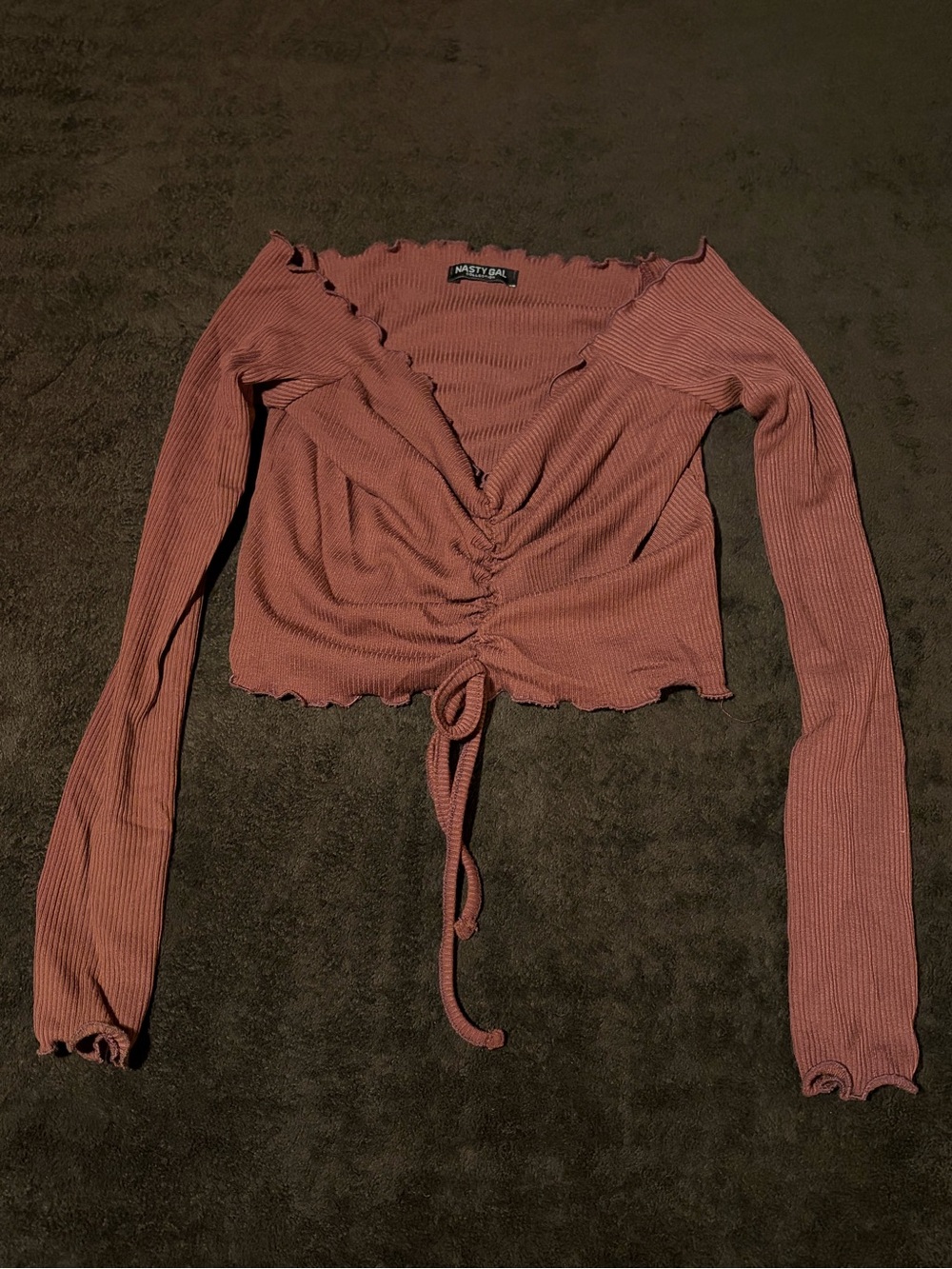 Nasty Gal Burnt Mauve Cord Shirt